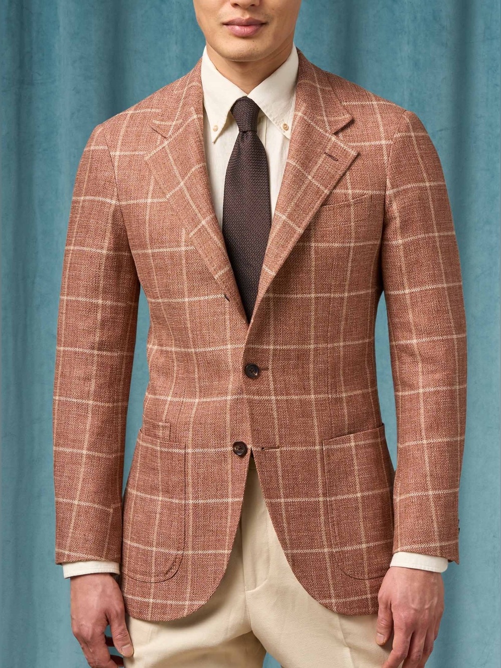 Spier and Mackay Sartorial Plaid Neo Cut Sportcoat Blazer 42 Linen/Cotton NWT